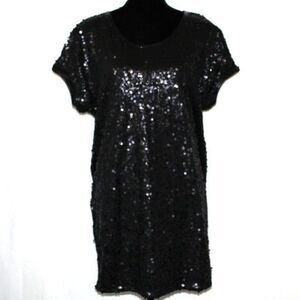 VS Essentials Black Sequin MIini Dress Tunic S